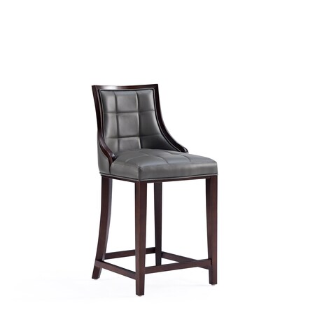 Manhattan Comfort Fifth Avenue Faux Leather Counter Stool in Pebble Grey CS012-PE